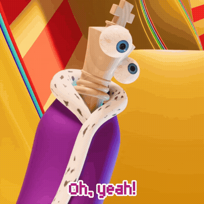 Cartoon Character Holding Sword Oh Yeah GIF