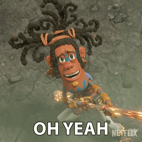 Cartoon Character Holding Sword Saying Oh Yeah GIF