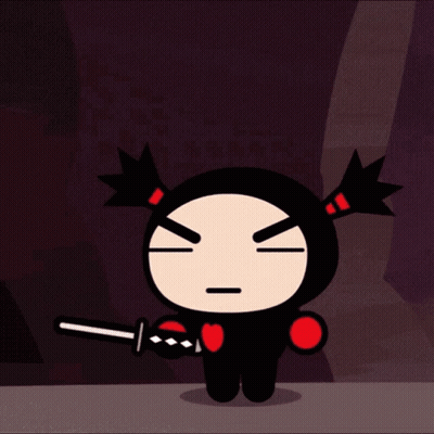 Cartoon Character Holding Sword With Heart GIF