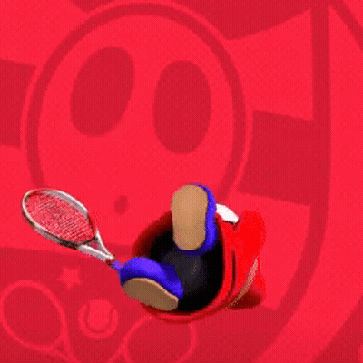 Cartoon Character Holding Tennis Racquet GIF