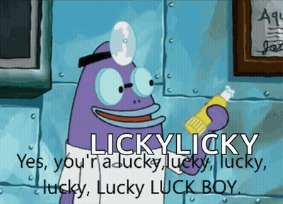 Cartoon Character Holding Toothpaste Saying Lickylicky Yes You're Lucky GIF