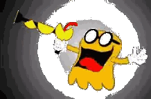 Cartoon Character Holding Trumpet Sticker