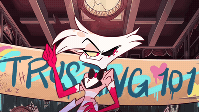 Cartoon Character Holding Trusting 101 Banner GIF