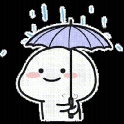 Cartoon Character Holding Umbrella In Rain GIF