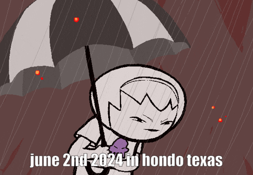Cartoon Character Holding Umbrella June 2Nd Hondo Texas GIF