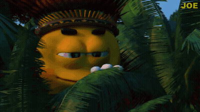 Cartoon Character Holding Whistle Saying Joe GIF