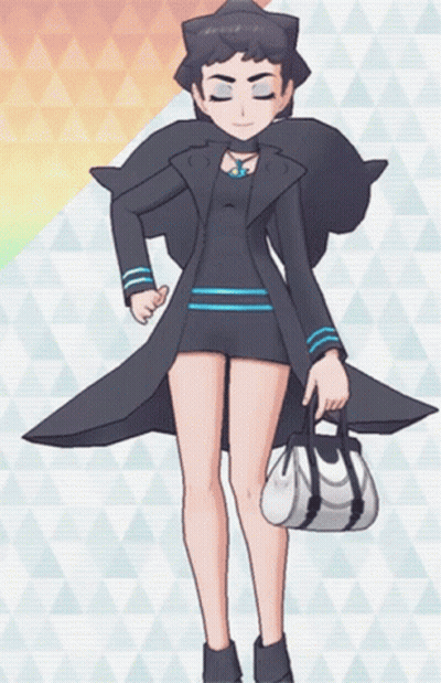 Cartoon Character Holding White Bag And Black Coat GIF