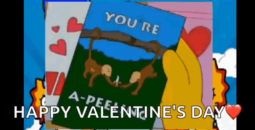 Cartoon Character Holding You're A-Peel Card GIF