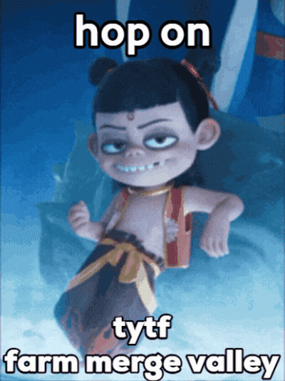 Cartoon Character Hop On Tytf Farm Merge Valley GIF