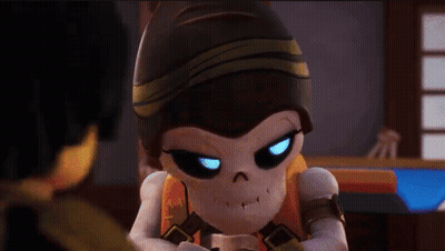 Cartoon Character Hugging Skeleton GIF