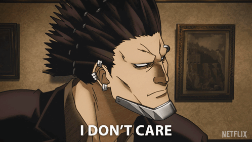 Cartoon Character I Don't Care Netflix Logo GIF