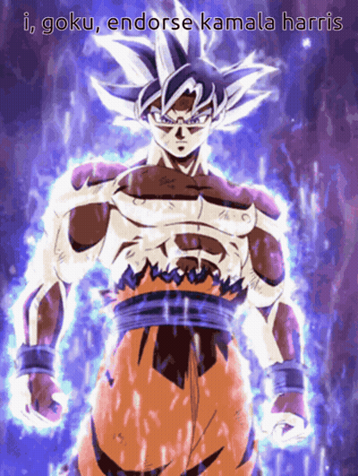 Cartoon Character I Goku Endorse Kamala Harris GIF