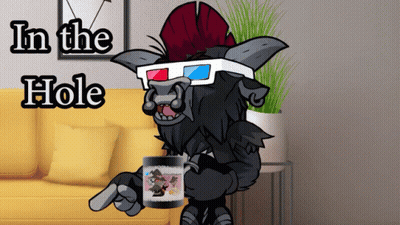 Cartoon Character In 3D Glasses Pointing At Mug GIF