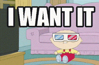 Cartoon Character In 3D Glasses Saying I Want It GIF