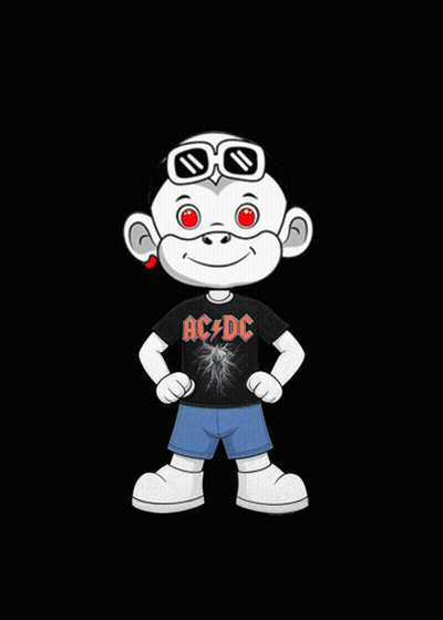 Cartoon Character In AC DC Shirt GIF