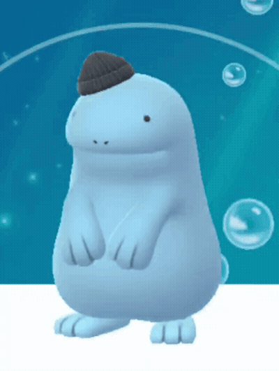 Cartoon Character In Beanie With Bubbles GIF