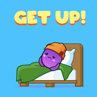 Cartoon Character In Bed Get Up GIF