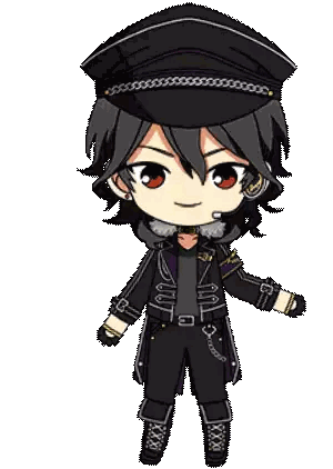 Cartoon Character In Black And Purple Outfit Sticker