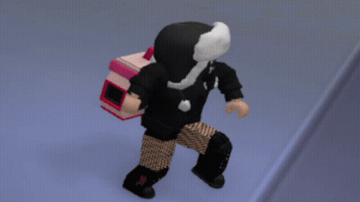 Cartoon Character In Black Hoodie And White Fur Hat GIF