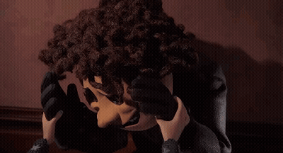 Cartoon Character In Black Jacket And Gloves GIF
