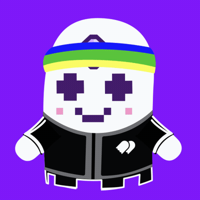 Cartoon Character In Black Jacket And Headband With Letter A GIF