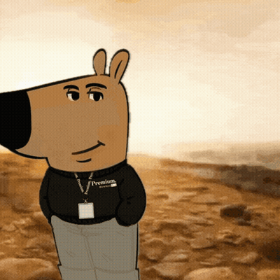 Cartoon Character In Black Premium Sweater GIF