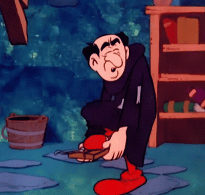 Cartoon Character In Black Robe And Red Boots GIF