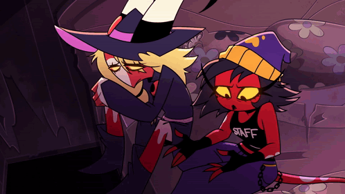 Cartoon Character In Black Shirt Saying Staff GIF