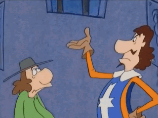 Cartoon Character In Blue And Orange Star Outfit GIF