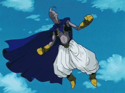 Cartoon Character In Blue Cape And White Pants Flying GIF