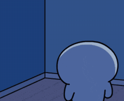 Cartoon Character In Blue Corner GIF