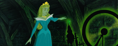 Cartoon Character In Blue Dress In Dark Room GIF