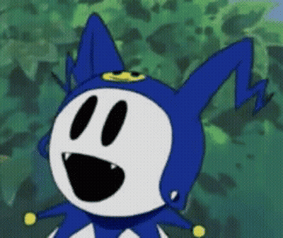 Cartoon Character In Blue Hat And White Face GIF