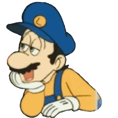 Cartoon Character In Blue Hat And Yellow Shirt Sticker