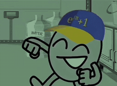 Cartoon Character In Blue Hat Saying E I T + 1 GIF