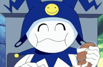Cartoon Character In Blue Hat With Yellow Smiley Face GIF