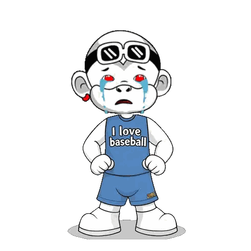 Cartoon Character In Blue I Love Baseball Shirt Sticker