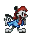 Cartoon Character In Blue Shirt And Red Hat Sticker