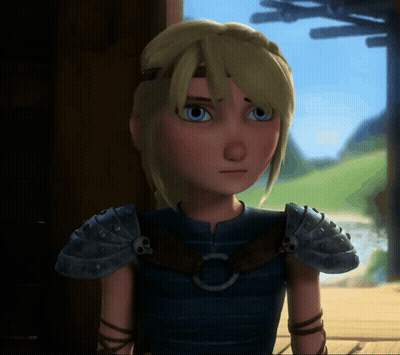 Cartoon Character In Blue Shirt Close Up GIF