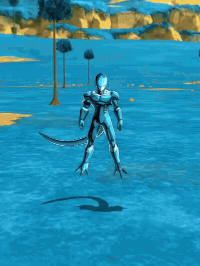 Cartoon Character In Blue Suit Standing In Field GIF