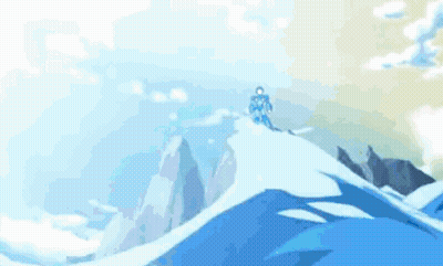 Cartoon Character In Blue Suit With Red X GIF