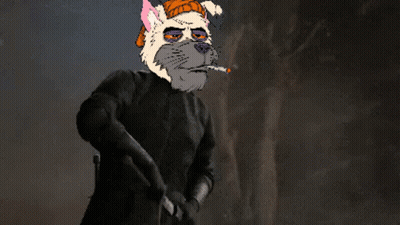 Cartoon Character In Blue Suit With White Mask GIF