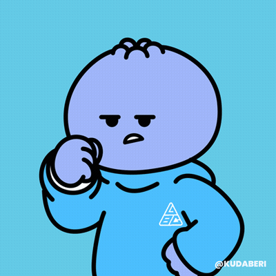 Cartoon Character In Blue Sweater With White Triangle GIF
