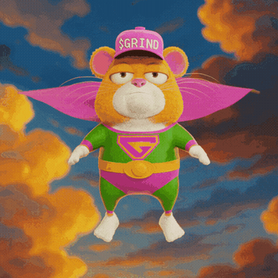 Cartoon Character In Cape And Hat Saying Grind GIF