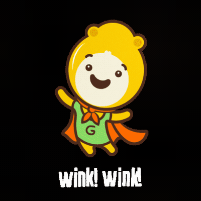 Cartoon Character In Cape Saying Wink Wink GIF