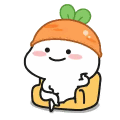 Cartoon Character In Carrot Hat Sitting On Cushion Sticker