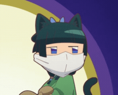 Cartoon Character In Cat Hat And Mask GIF