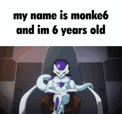 Cartoon Character In Chair My Name Is Monke6 And Im 6 Years Old GIF