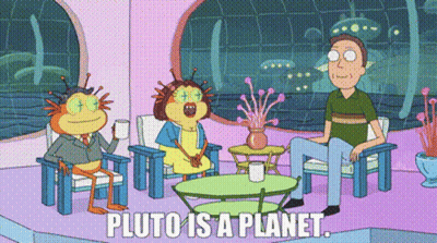 Cartoon Character In Chairs Says Pluto Is A Planet GIF