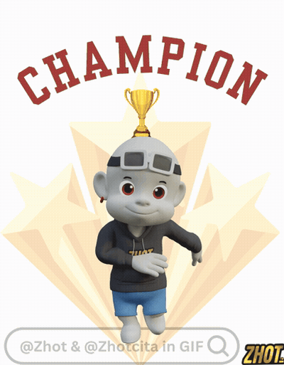 Cartoon Character In Champion Sweatshirt GIF